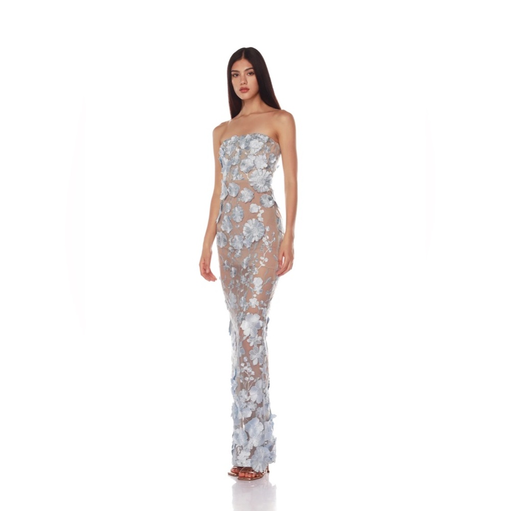 NWOT BRONX AND BANCO JASMINE POWDER BLUE MAXI DRESS - Picture 5 of 17